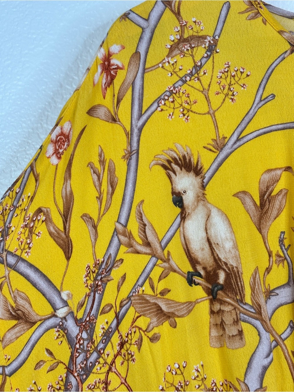 NWT Johanna Ortiz x H&M Yellow Floral Crepe Dress Size L - Picture 14 of 16